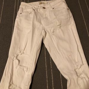 White ripped skinny jeans